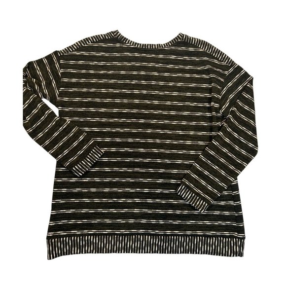 Christopher & Banks Womens Long Sleeve Green White Stripe Sweater Size Large - Picture 3 of 6